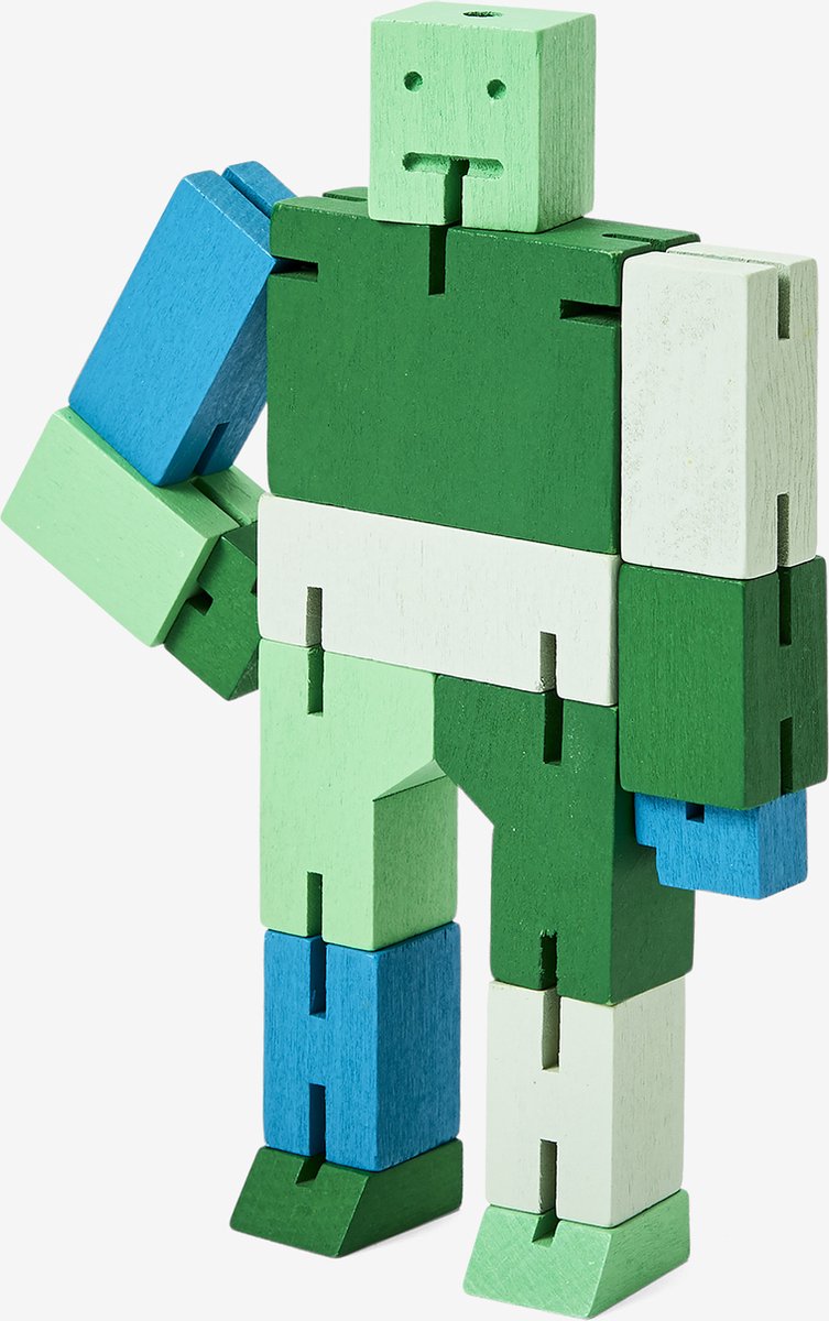 Areaware - Robot Puzzel Cubebot - Micro - Multicolor Groen