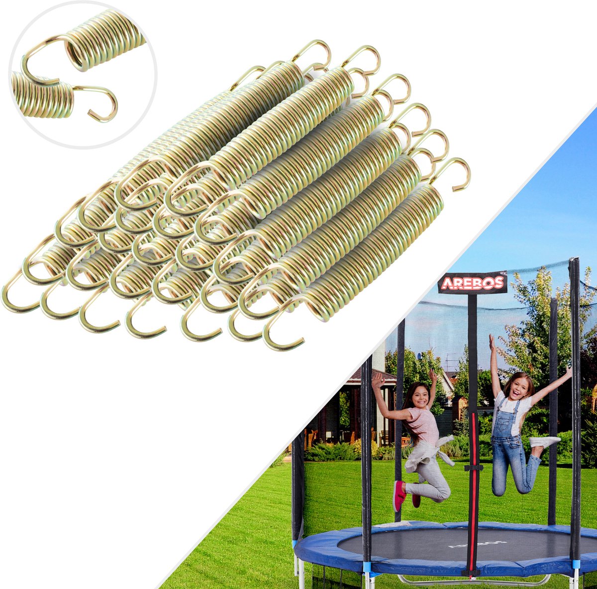 AREBOS Trampoline Spiraalveren Veren vor Trampoline 140 mm 24 stuks