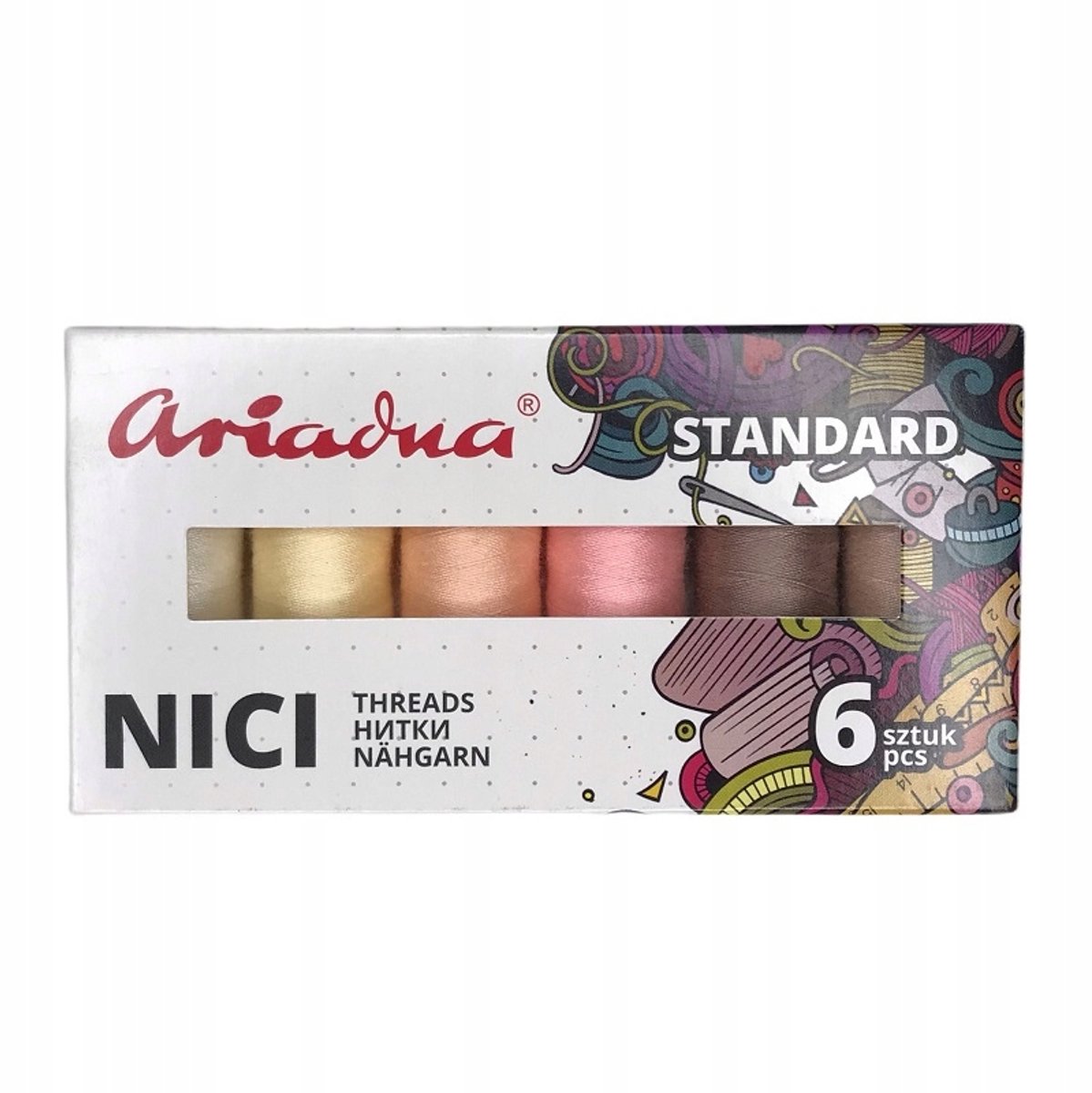 Ariadna Naaiset 6x200m - Huidskleurige Polyester Garen