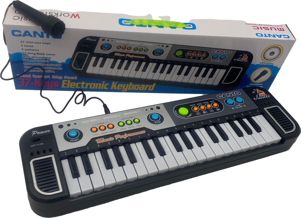 Ariko Elektronisch Keyboard - 37-Keys - Mini Keyboard - met microfoon - ingebouwde speakers - 3 jaar - incl. batterijen