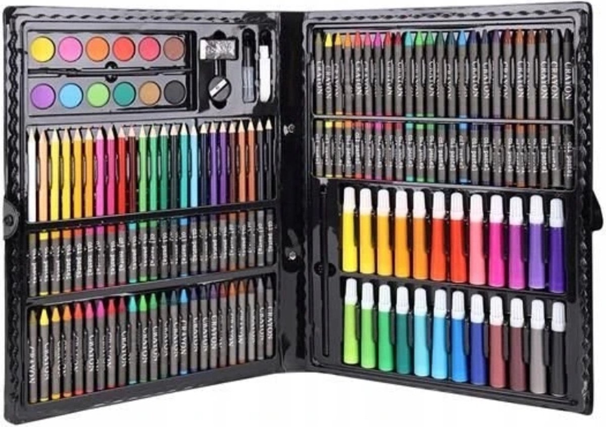 Ariko XL tekendoos blauw 168 delig - Tekenkoffer - Tekenset - Tekenpakket - Tekenset voor Kinderen & Volwassenen