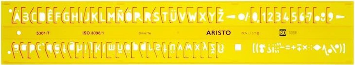 lettersjabloon   7mm H-profiel schriftvorm B recht AR-5301/7