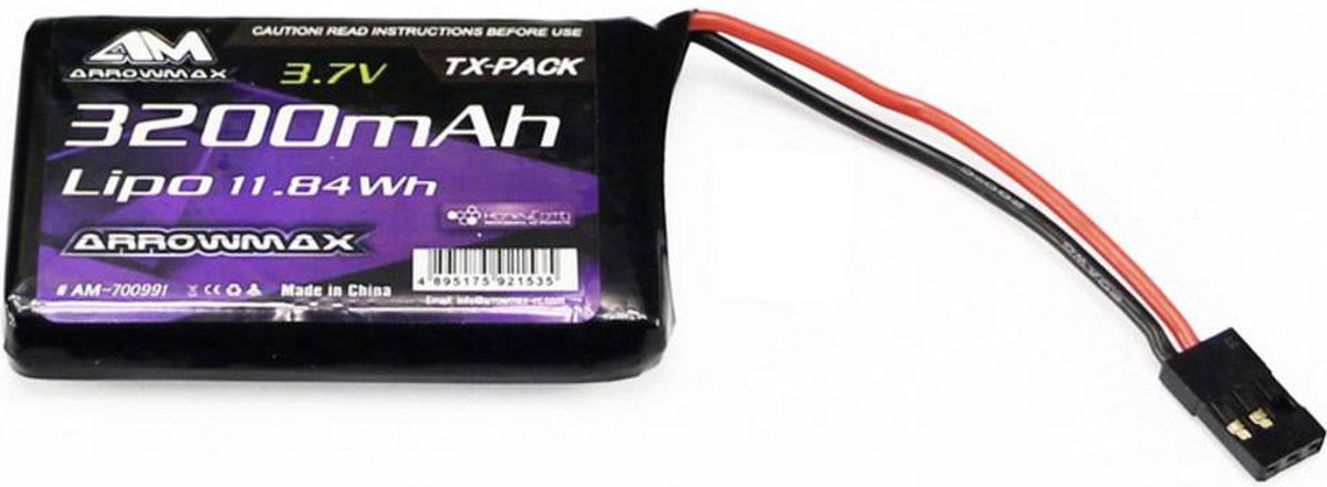 ArrowMax LiPo zenderaccu 3.7 V 3200 mAh Stick JR