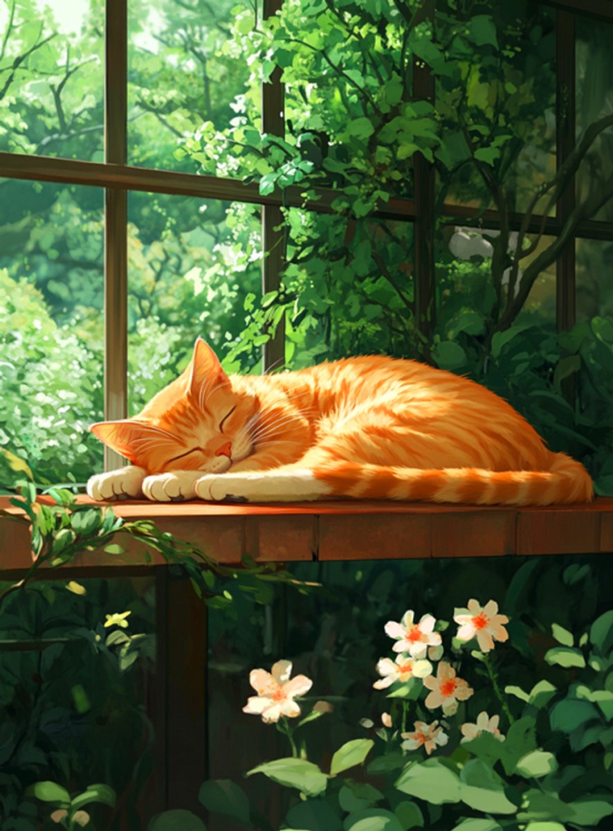 Diamond Painting - Canvas op houten frame - Een dutje doen - 30 x 40 cm