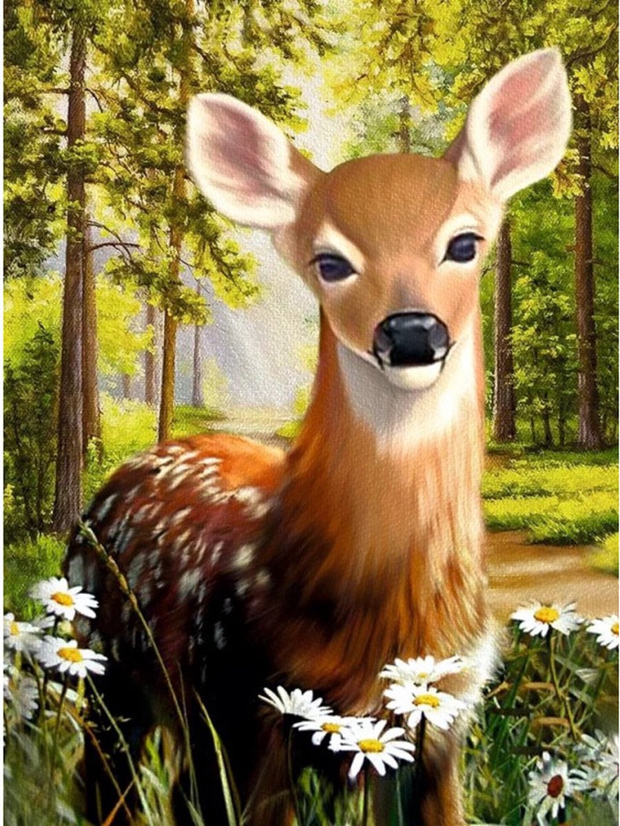 Diamond Painting Hert in het Bos 30 x 40 cm