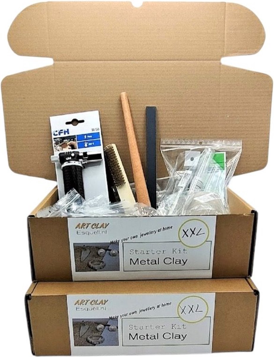Starterspakket zilverklei XL zeer uitgebreid met zilverklei inclusief zilver en gereedschappen