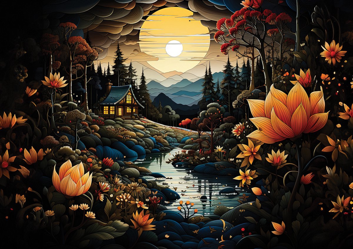 Art puzzel Night Beauties - 1000 stukjes.
