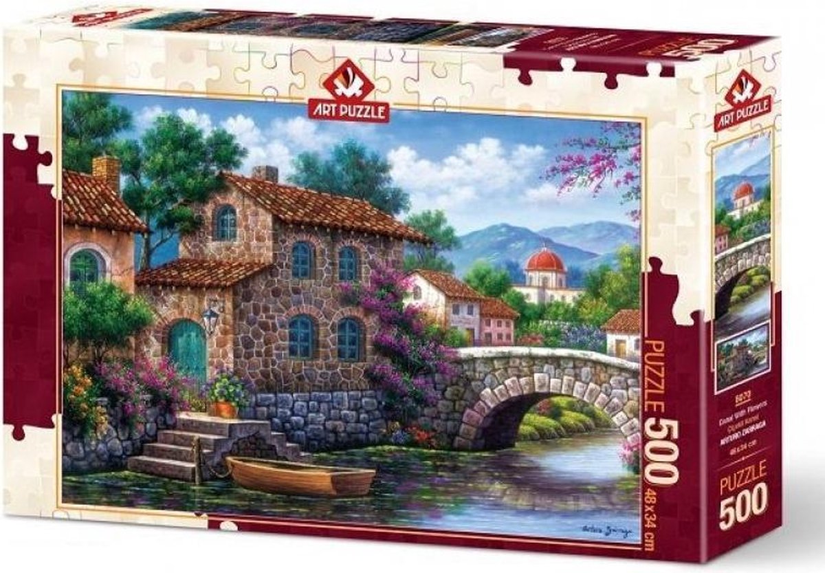 Canal With Flowers Puzzel 500 Stukjes