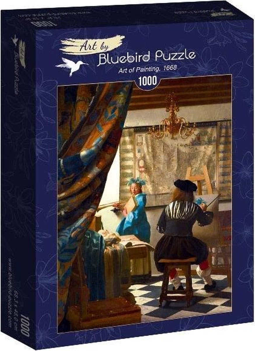 Johannes Vermeer - De schilderkunst,1668 (1000 stukjes, kunst puzzel)