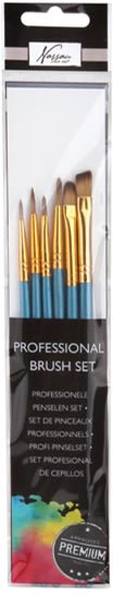 Art Sensations Nassau Fine Art penselen-set, 6-delig, blauw
