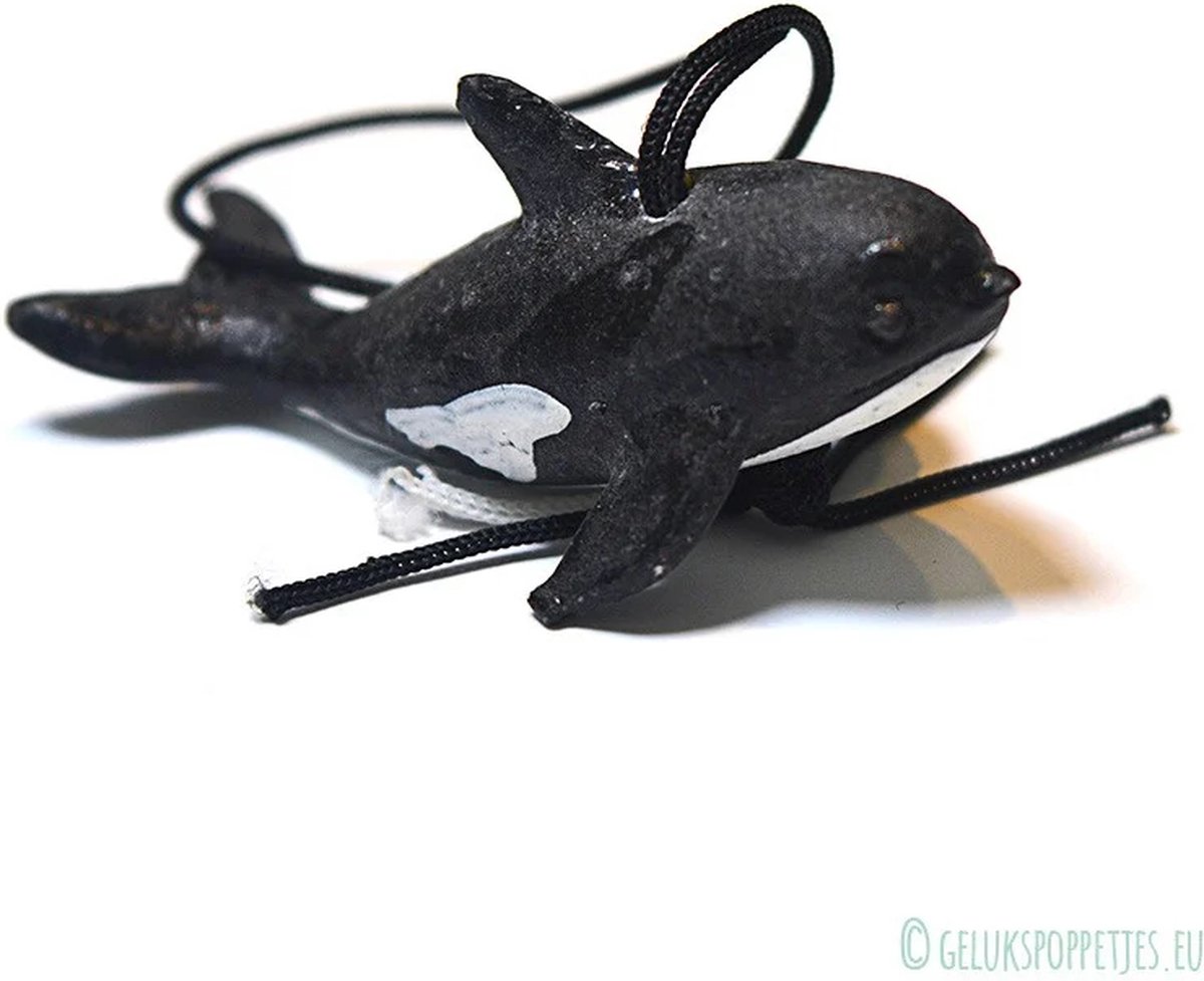 gelukshangertje Orka Zwart Wit Poly per 50 stuks verpakt