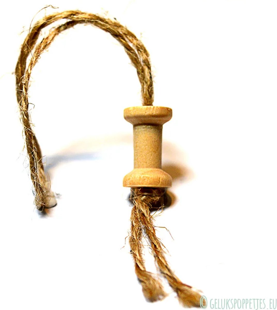 gelukshangertje klosje - katrol - hout - per 50 verpakt