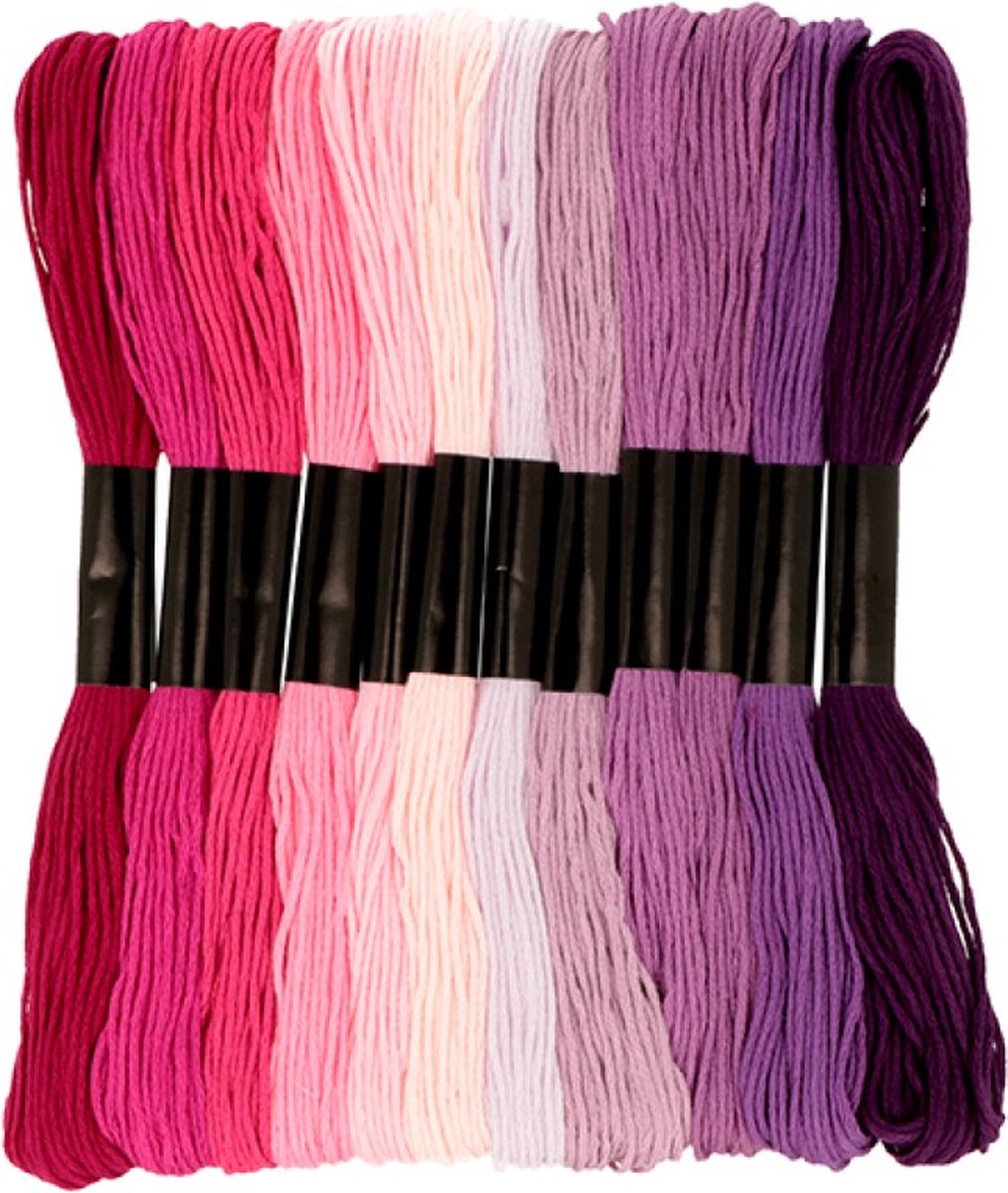 12 paarse katoenen draden 8 m -  