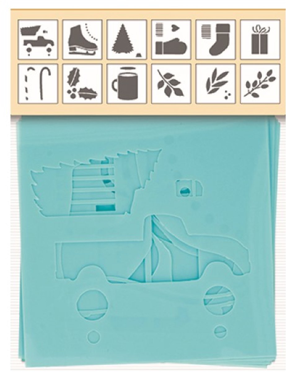 12 sjablonen Xmas 9x9 cm - Artemio