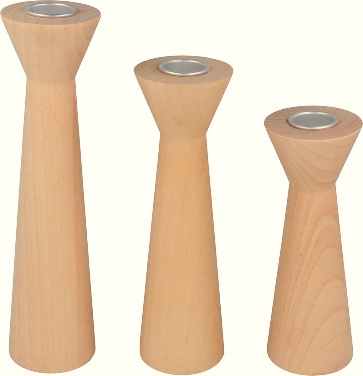 3 houten kaarsenhouders - Artemio