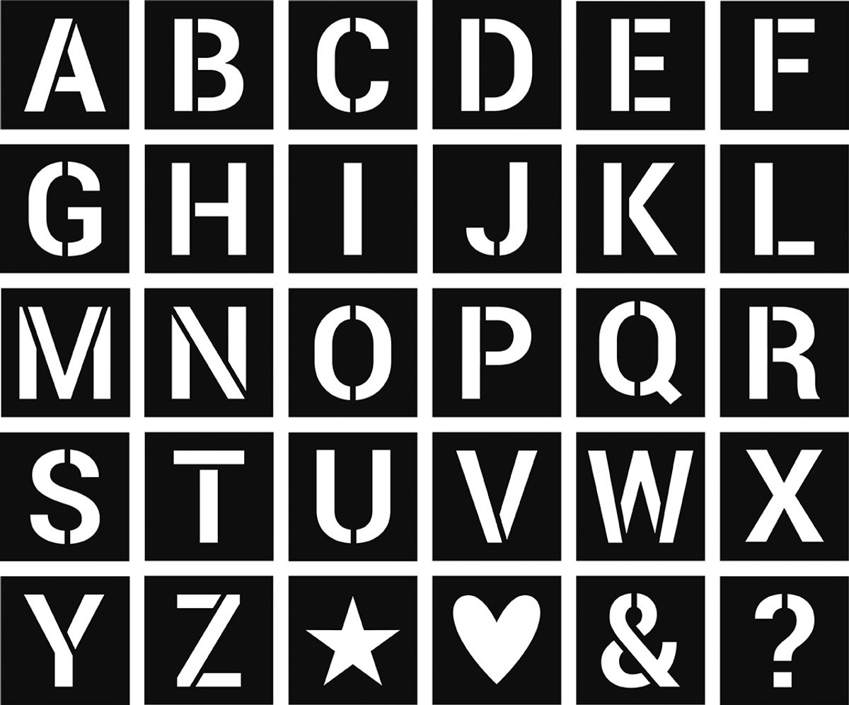 30 alfabet sjablonen 6x6 cm - Artemio
