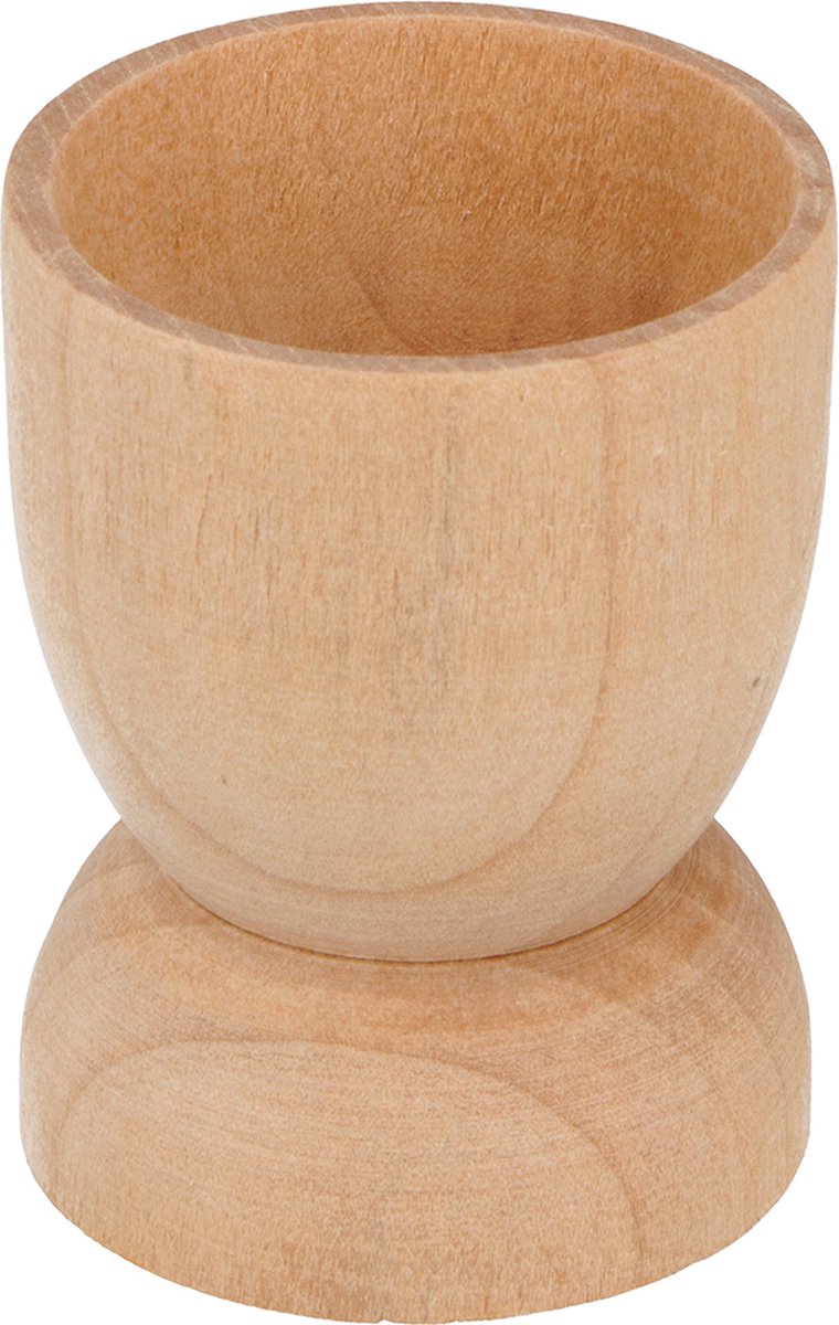 6 houten eierdopjes 4,5 cm - Artemio