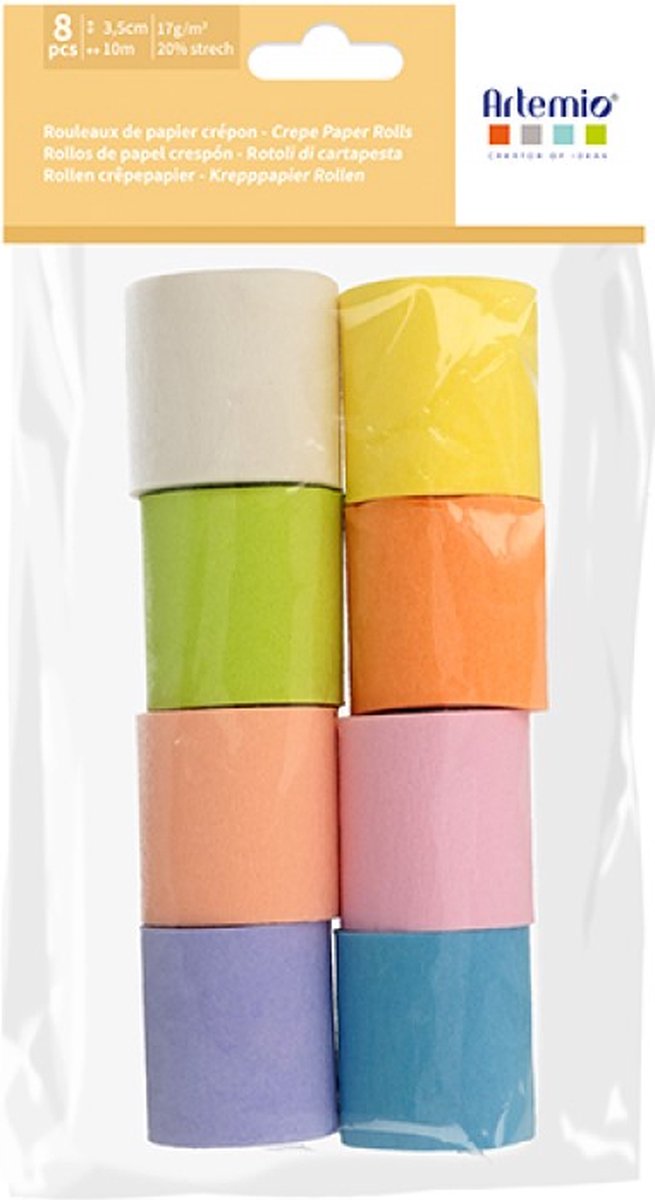 8 rollen crêpepapier 10 m - Artemio