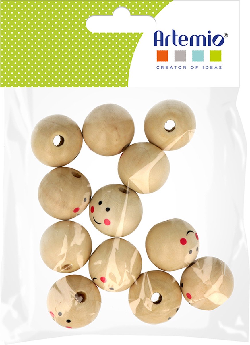 Artemio 12 houten parels 25 mm