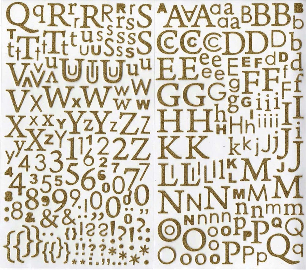 Artemio alfabet goud glitter sticker 300 pièces