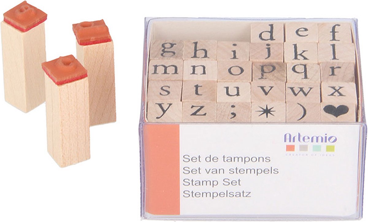 Artemio houten stempels alfabet 1 cm