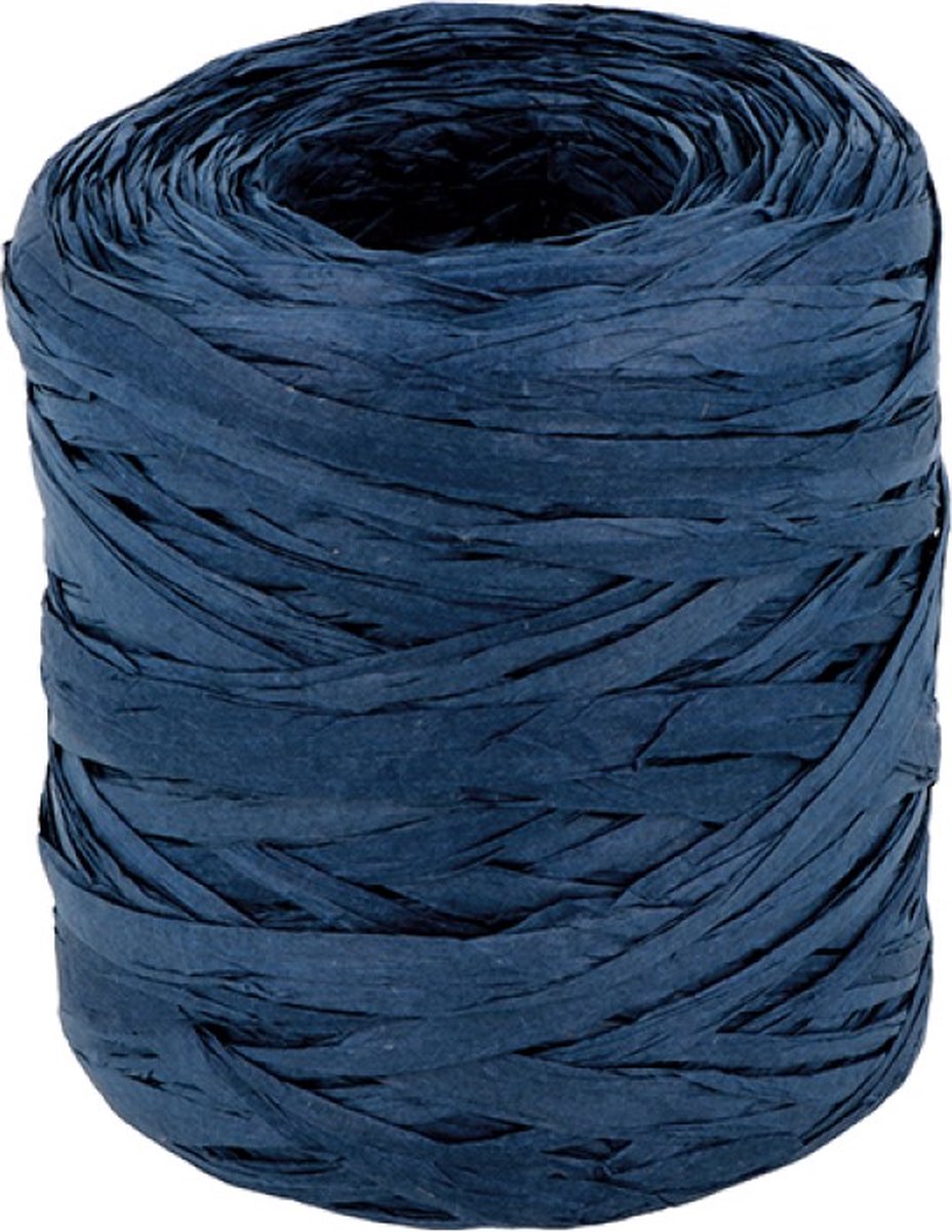 Blauw raffia garen 100 gr -  