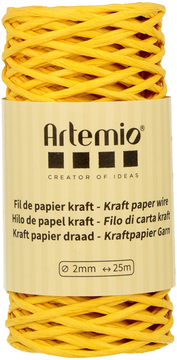 Draad versterkte kraftpapier geel - 25 m - Artemio