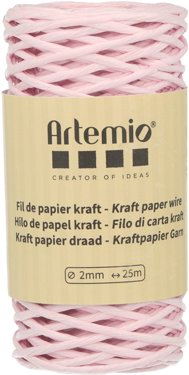 Draad versterkte kraftpapier roze - 25 m - Artemio