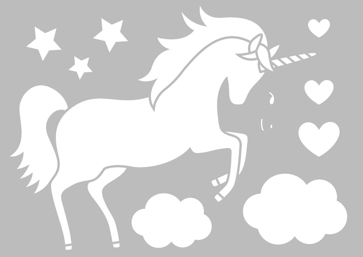 Eenhoorn sjabloon 21x29.7 cm - Artemio