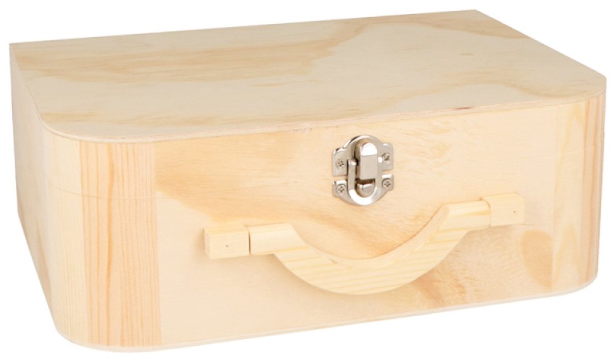 Koffer 23x17x9 cm met houten handvat - Artemio