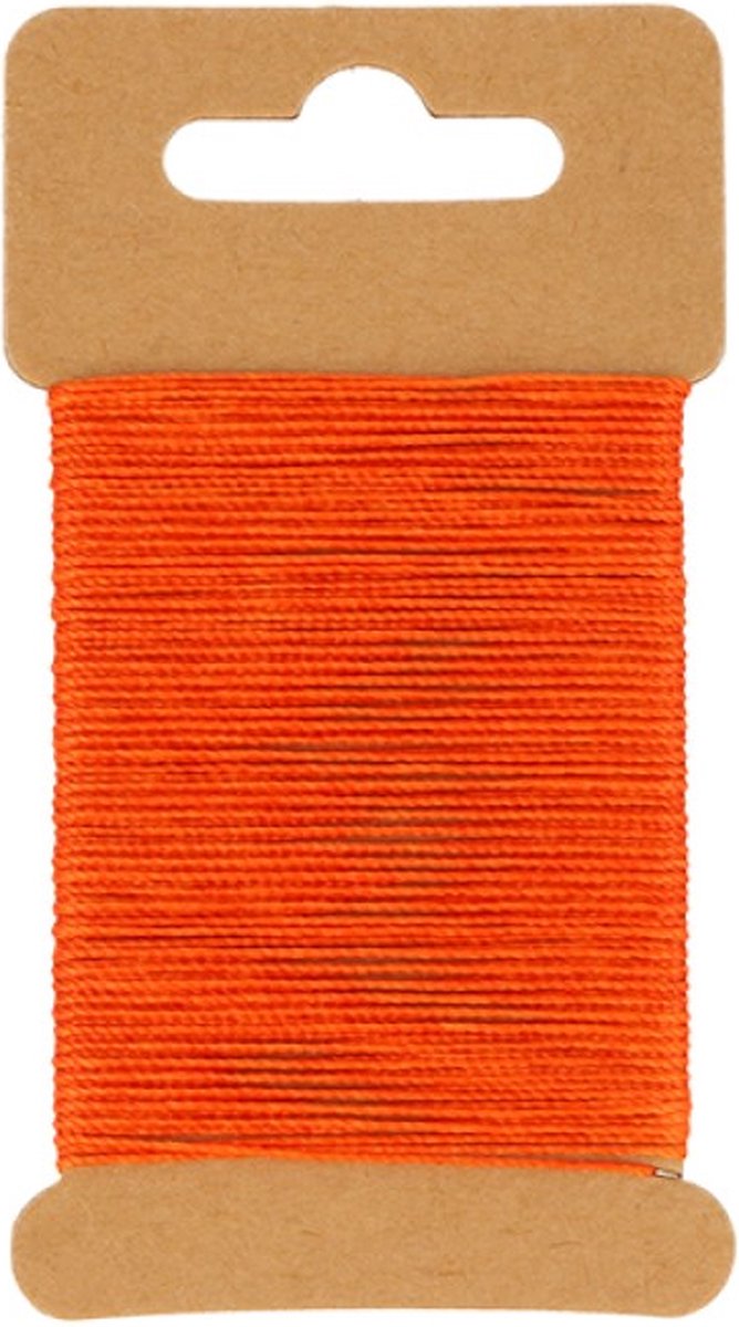 Oranje gewaxt draad 10 m -  