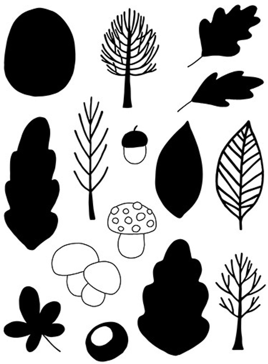 Transparante stempels bos 14x18 cm - Artemio