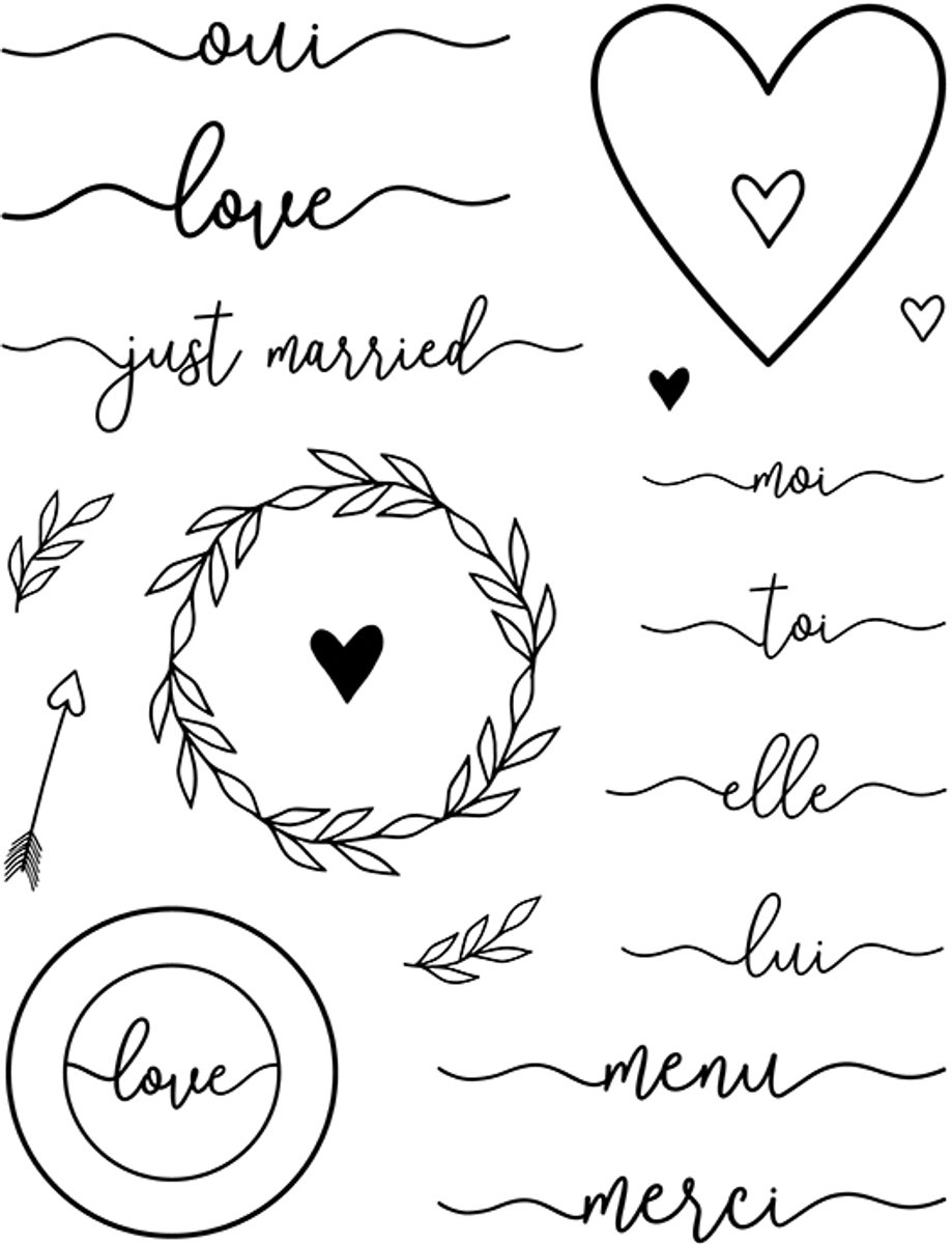 Transparante stempels menu - 14x18 cm - Artemio