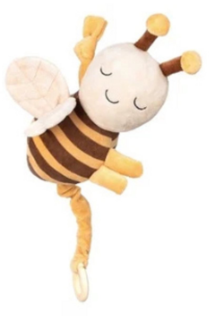 Knuffel Bijtje Muziekdoos 18cm Bruin/Geel Muziekdoosje Baby