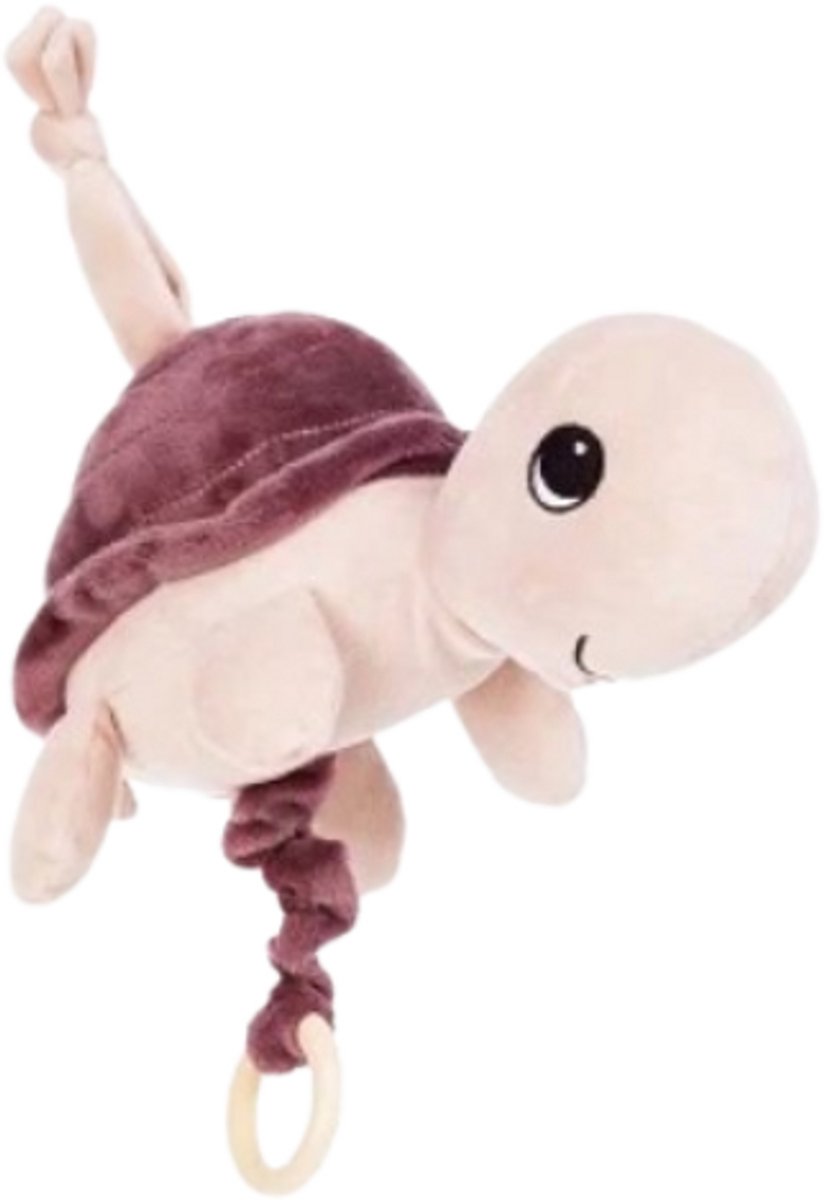 Schilpad Muziekdoos 18cm Roze/Paars Muziekdoosje Baby