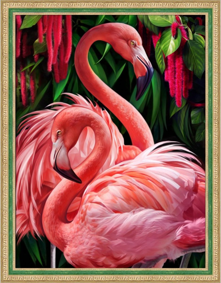 Diamond Painting Flamingo Couple     30x40