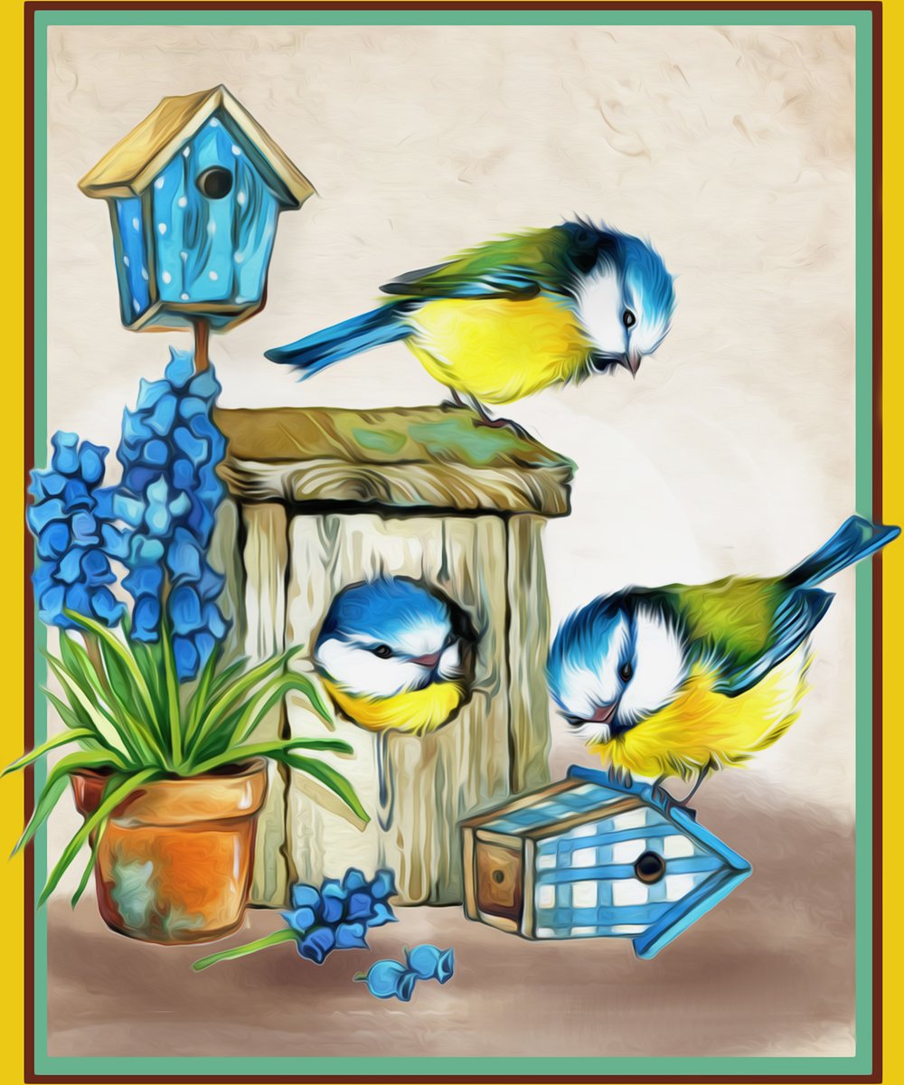 Diamond Painting Vogels en vogelhuisjes