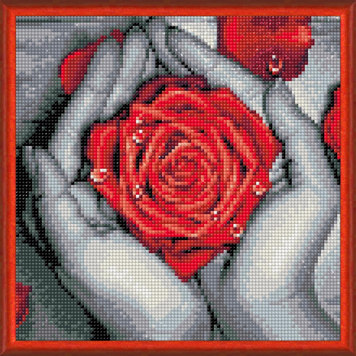 Rose in hands 25 x 25 cm