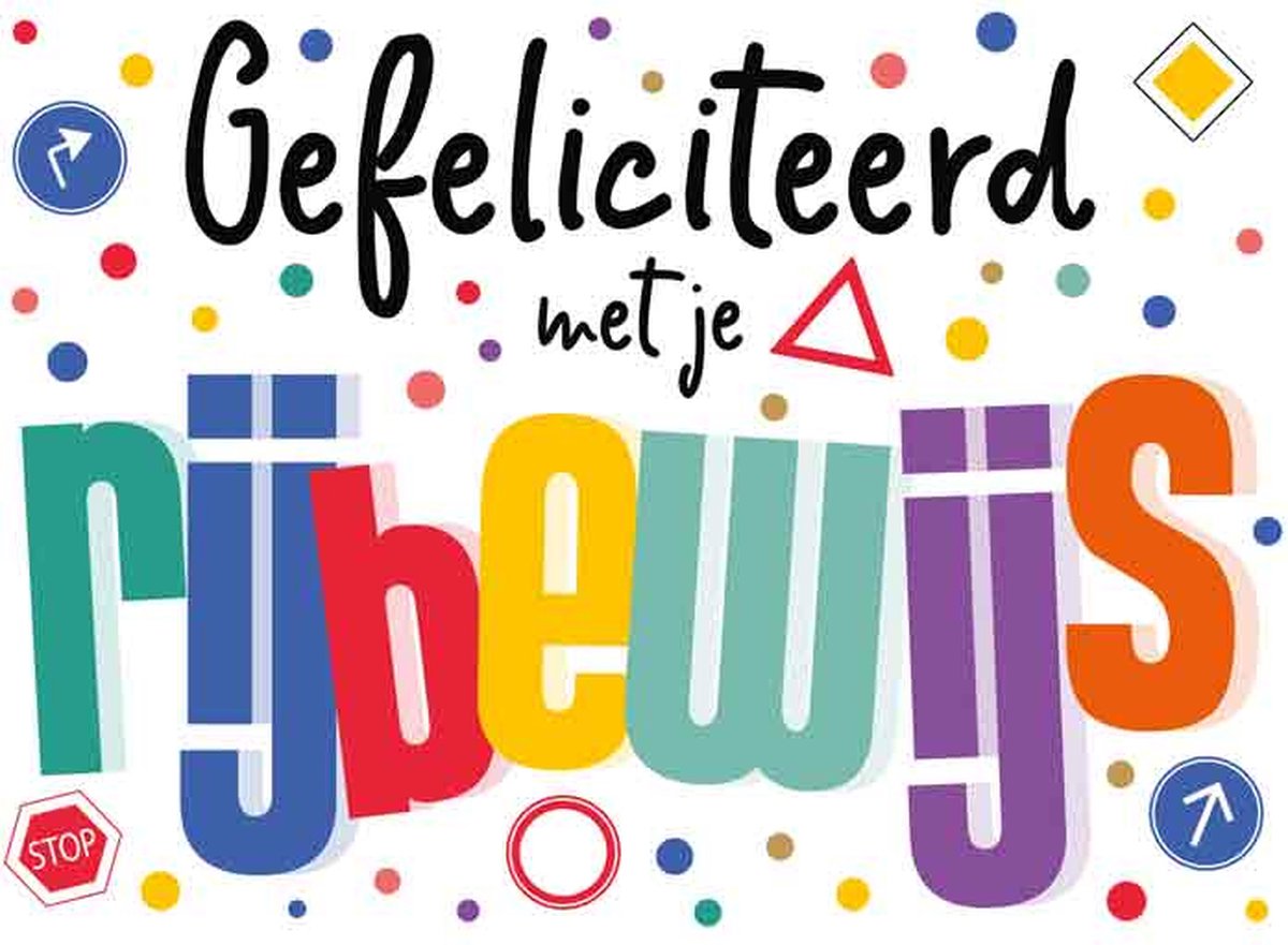 Wenskaart Gefeliciteerd met je rijbewijs
