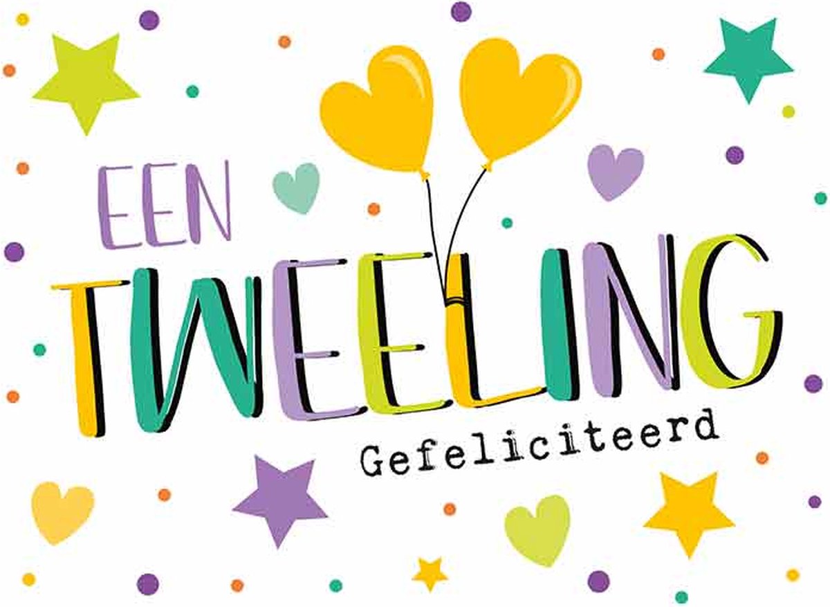 Wenskaart een Tweeling Gefeliciteerd