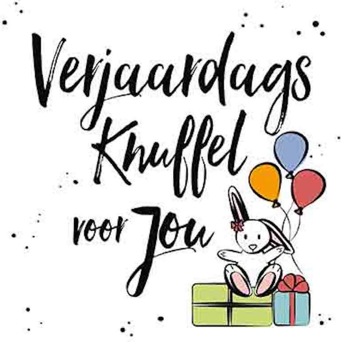 Wenskaart verjaardags knuffel voor jou