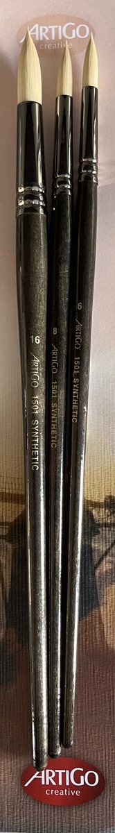 Penseelset 7 Artigo 1501 serie Synthetisch Punt/Rond Nummer 4 - 6 - 16