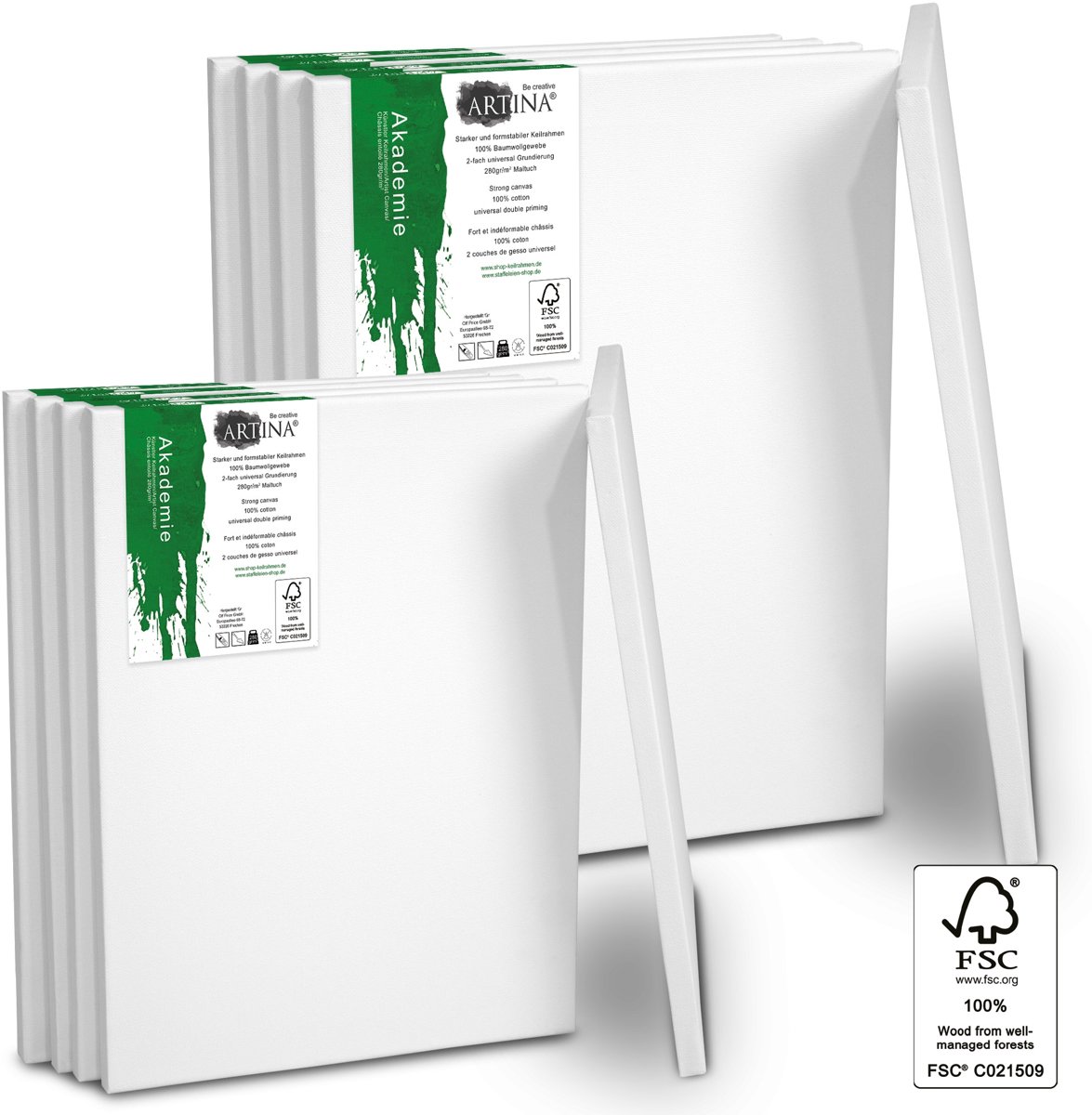 10- Set    Academy Schilderdoek Canvas FSC, verschillende maten