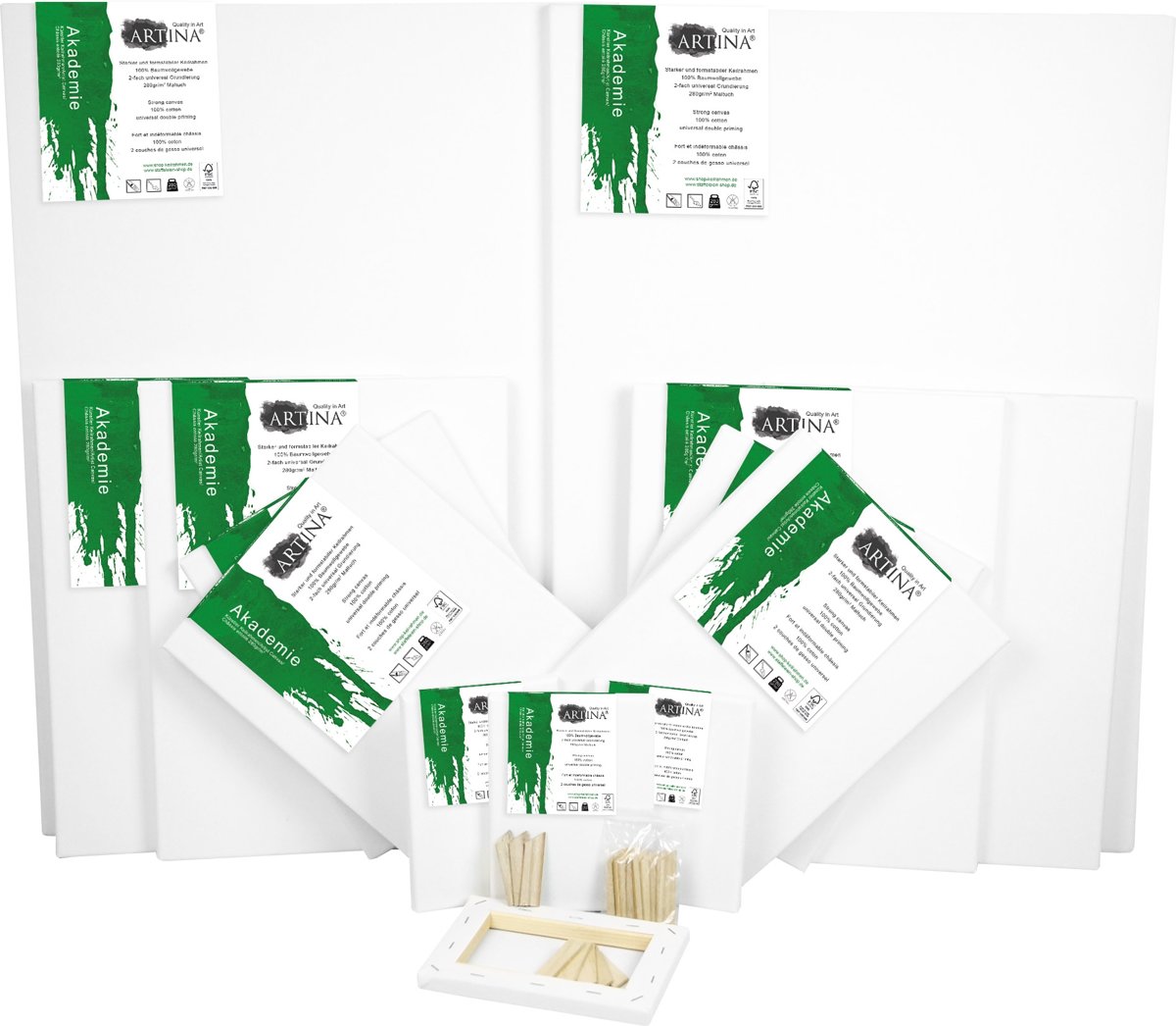 14-Set   Academy Schilderdoek Canvas FSC, verschillende maten