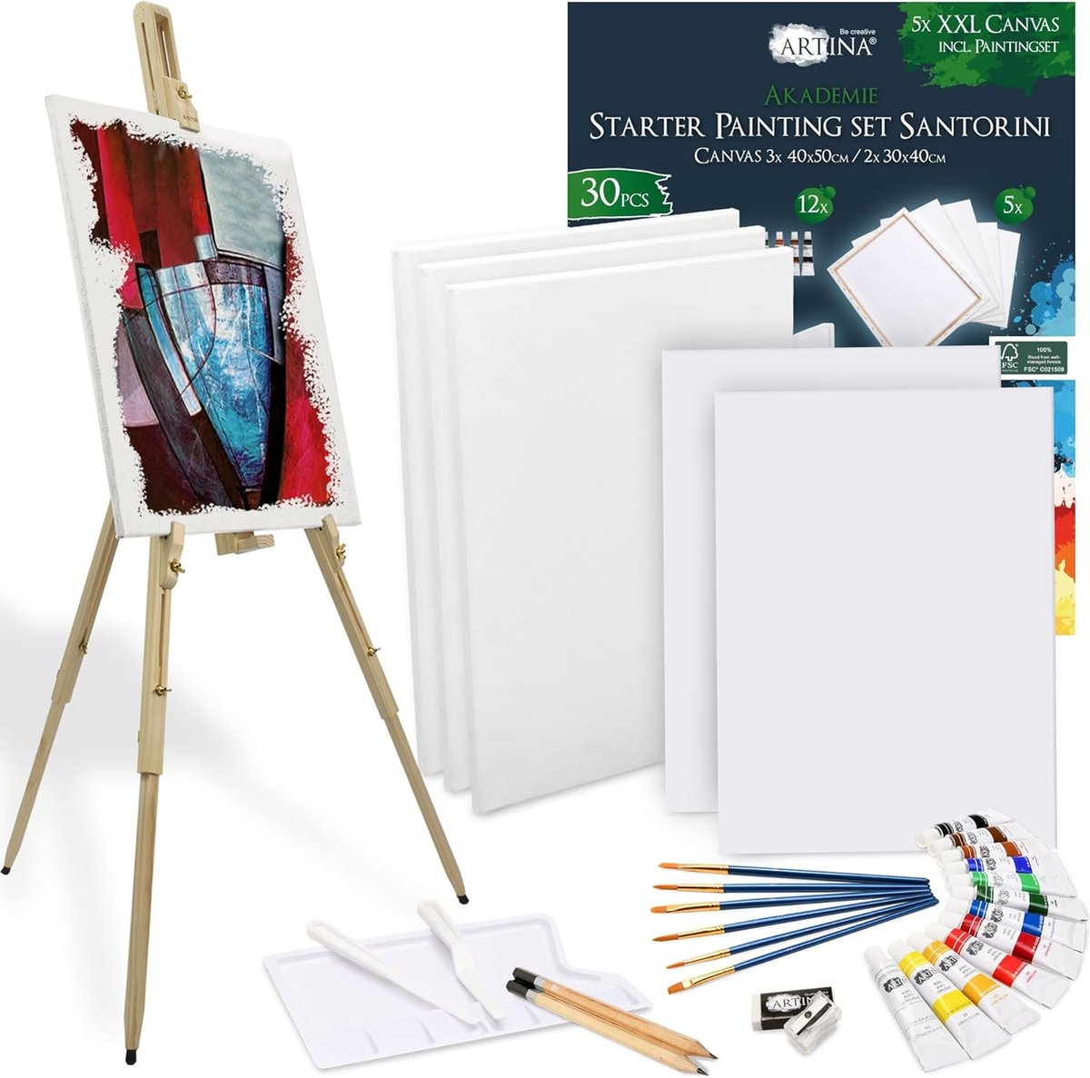   30-delige Schilderset Santorini incl.   Malaga