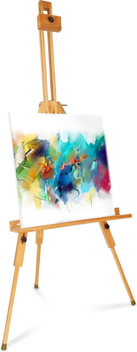   St. Tropez – Lichtgewicht & Draagbar   Beukenhout voor Canvas 80cm – Verstelbare Hoek, Antislip Rubberen Voeten