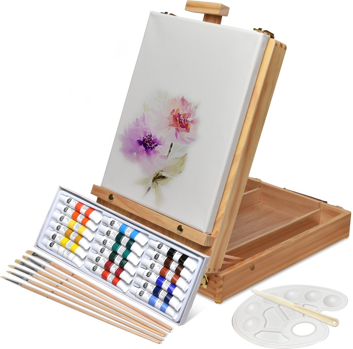   houten schilderkist tafelezel “Florenz” met Acrylverf Canvas