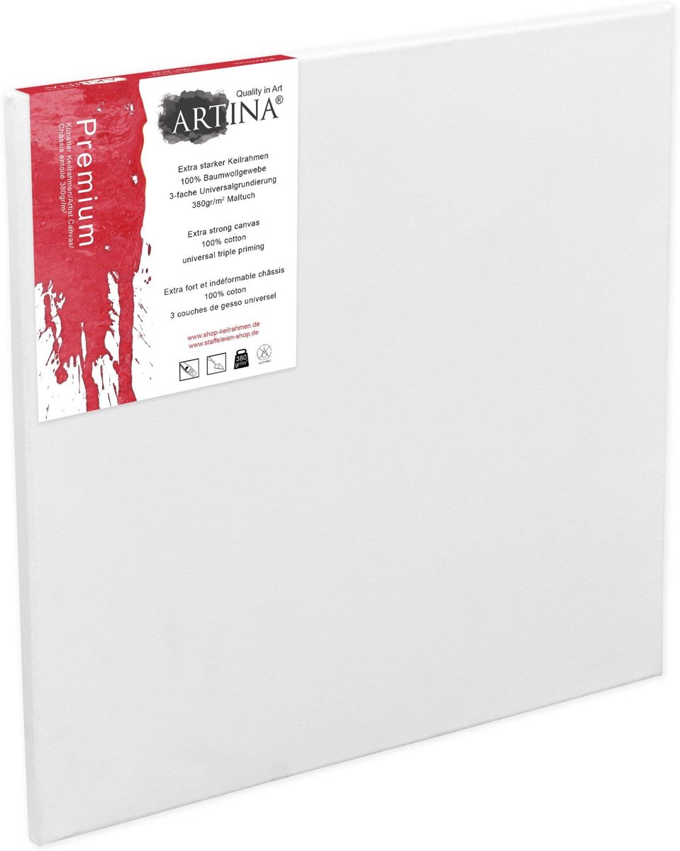 Artina premium schilderdoek canvas hoogwaardig katoen (380 g/m²) 40x40cm