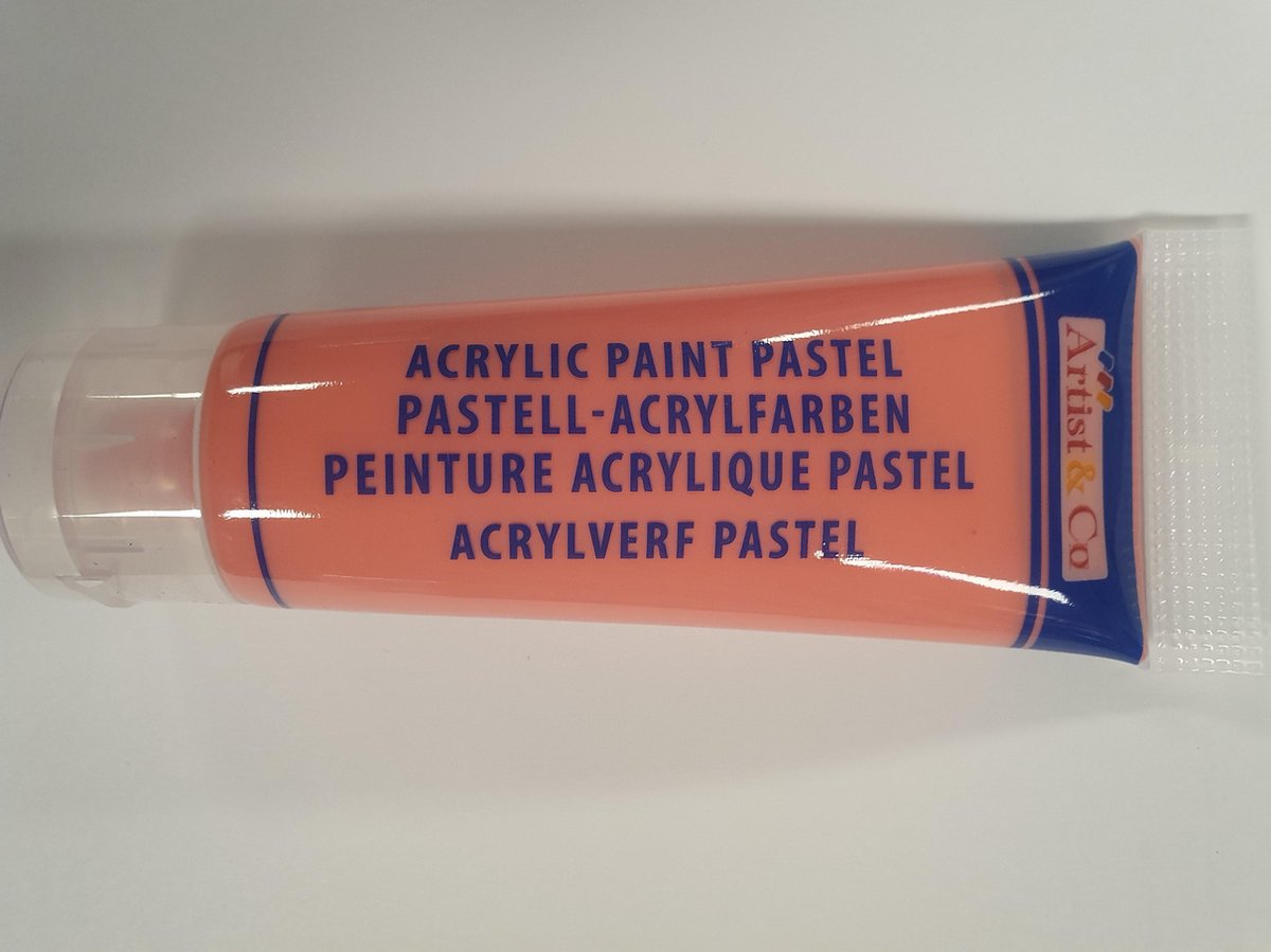 Acrylverf pastel roze/oranje 75 ml, artist&co kindercrea