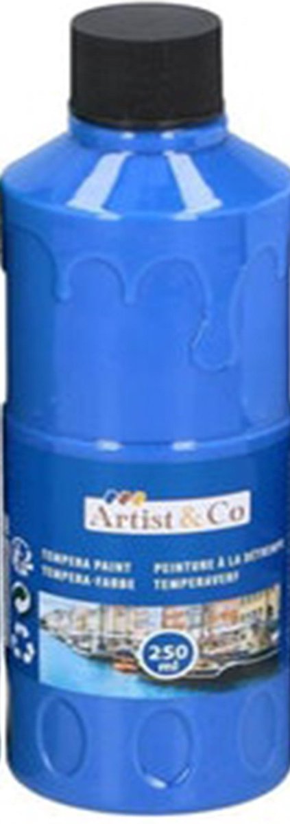 Temperaverf/acrylverf blauw 250ml, artist&co